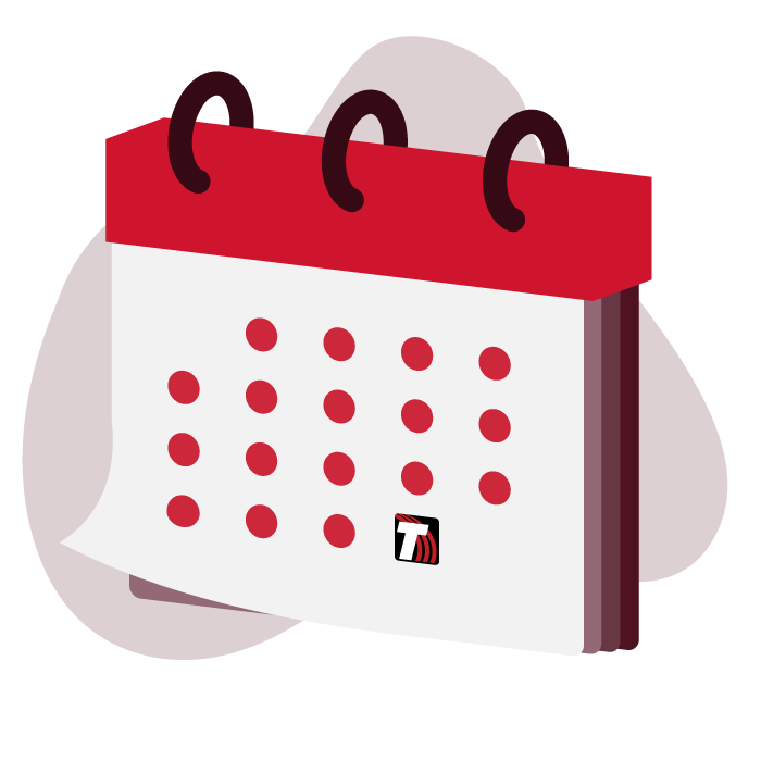A calendar with the Tommy's Express logo as a date on it.