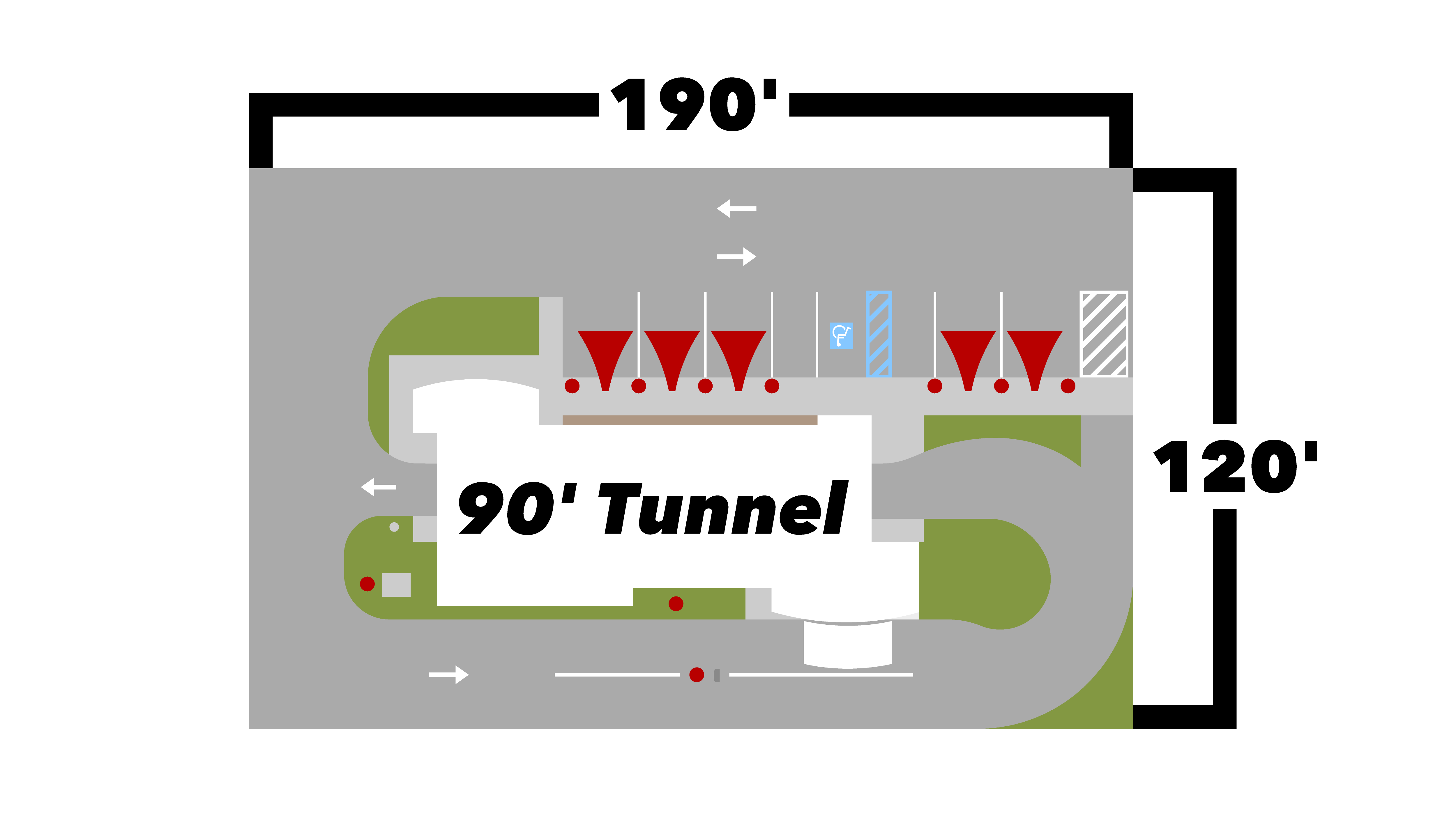 Block90v2 Site layout for 90-foot tunnel.