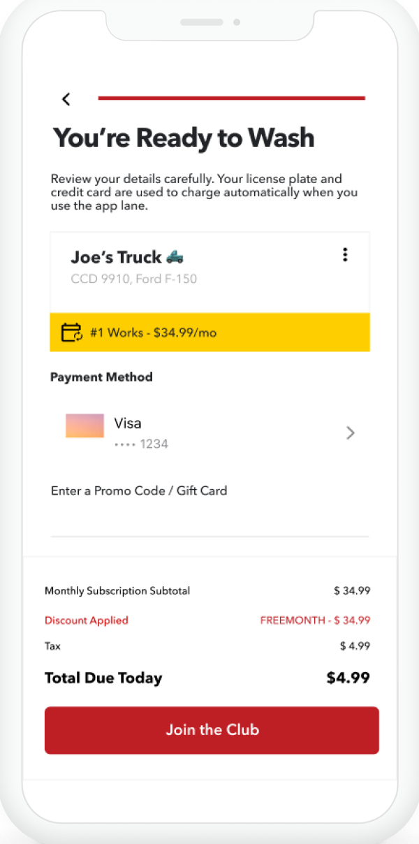 Get a free month in checkout checkout screen