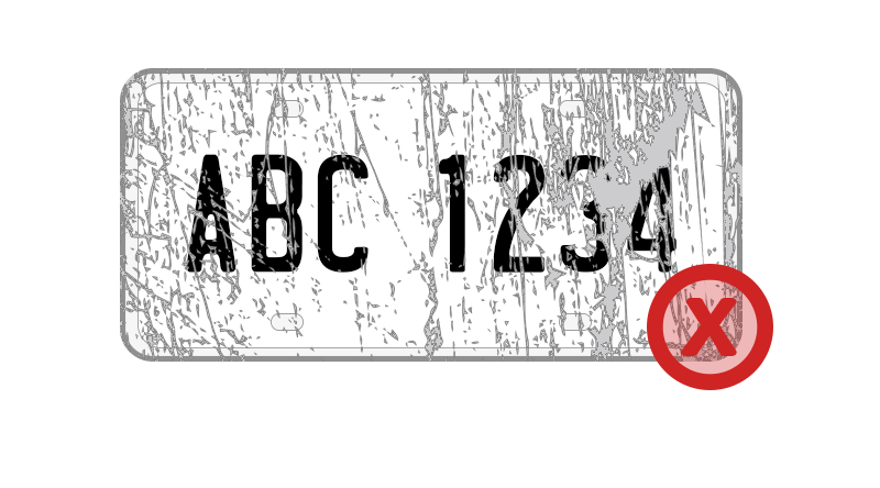plate-scratched scratched license plate